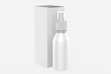 cosmetic spray bottle mockup isolated on white background. 3d illustration