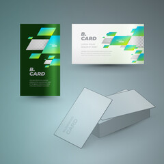 Business cart set vertical and horizontal design template rhombus action theme vector green color