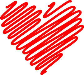 Heart Hand drawing on transparent background.