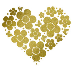 Gold Abstract heart shape.