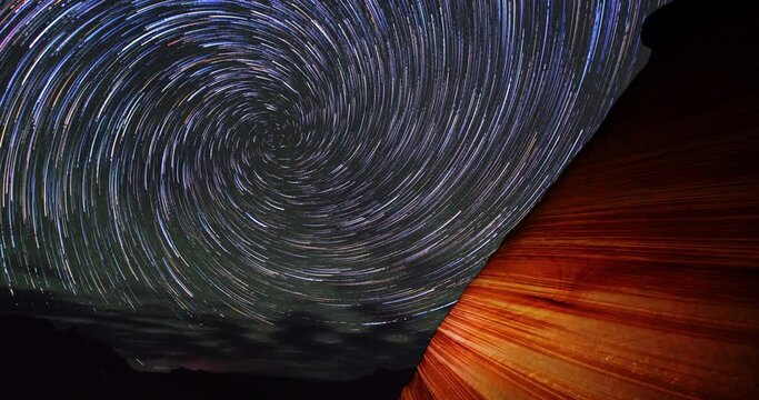 Vortex Star Trails Night Sky Trippy Desert Timelapse