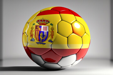 Obraz premium Spain flag and soccer ball