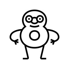 eight number character line icon vector. eight number character sign. isolated contour symbol black illustration