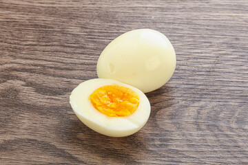 Boiled chicken egg for breakfast