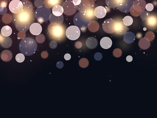 イルミネーションのようにキラキラと美しく輝くピンボケの背景