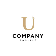 U Letter Travel Plane Vector logo icon vector Template