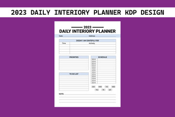 2023 Daily Interiory Planner KDP Design