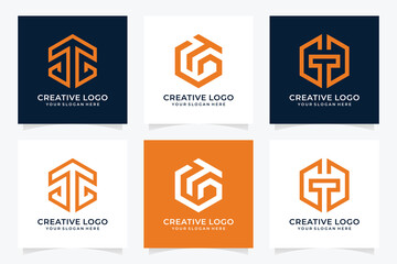 letter gt logo design inspiration, logos for business companies, technology, and others