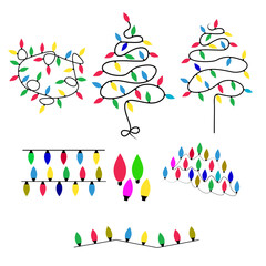 Light Christmas tree design editable vector file