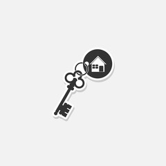 Apartment icon sticker isolated on white