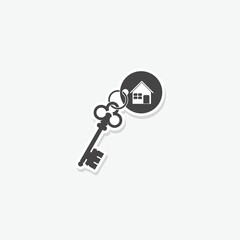 Apartment icon sticker isolated on white
