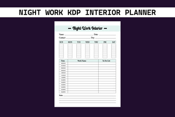 Night Work KDP Interior Planner