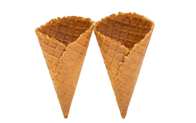 waffle cones isolated
