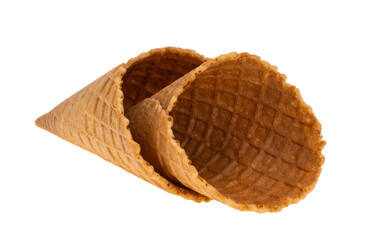 waffle cones isolated
