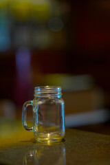 Close up view of beautiful lead crystal glass design surface stock photo.