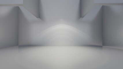 empty room with walls 3d render