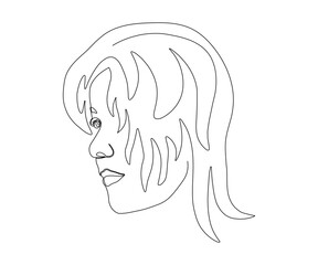 abstract portrait of a girl in the style of one line art. Logo for hair salon,beauty salon,SPA,massage