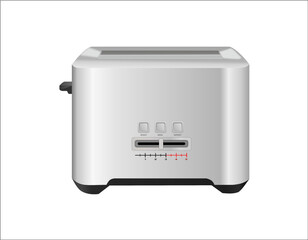 Fototapeta premium Toaster metallic body, 3d vector rendering 