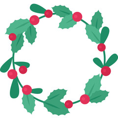 Mistletoe christmas  wreath frame vector
