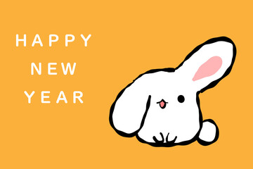 Obraz premium うさぎ年 年賀はがき テンプレート