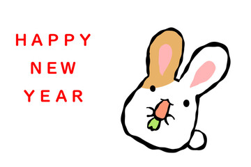 うさぎ年　年賀はがき　テンプレート