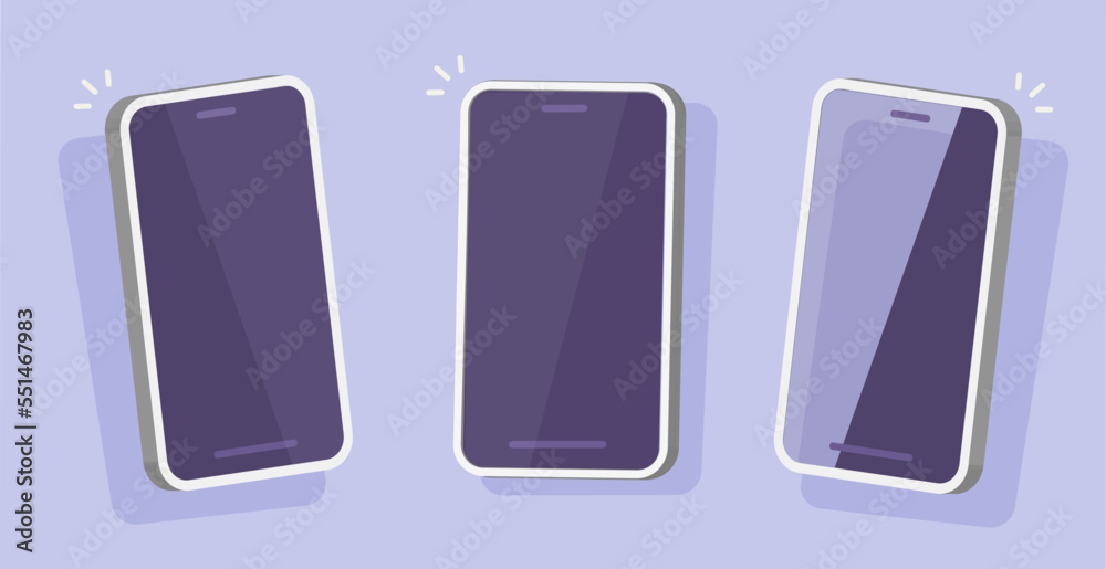 Wall mural cell phone 3d mockup vector or mobile cellphone smartphone mock up template blank empty screen frame