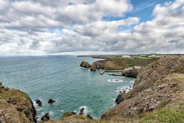 mullion Cornish coastline and coastal footpath on the Lizard peninsular
