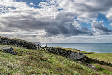 Cornish coastline and coastal footpath on the Lizard peninsular