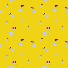 Cute cartoon character abstract chicken seamless pattern. kid, background,wallpaper. Designing clothes, shirts, hats, etc.
