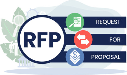 RFP - Request For Proposal. acronym, business concept. Vector infographic illustration for presentations, sites, reports, banners