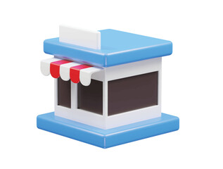 Store icon 3d rendering illustration vector