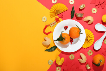 Concept of Happy Chinese new year, space for text