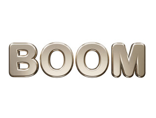 Boom text effect transparent vector 3d render
