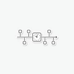 Fototapeta premium Timeline sticker icon isolated on white
