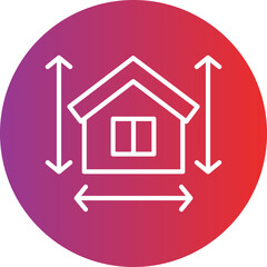House Measurement Icon Style