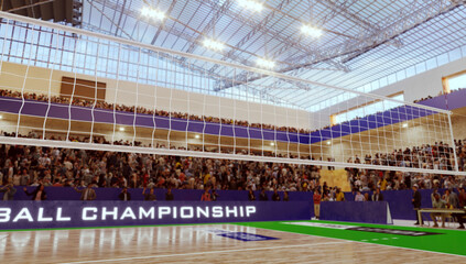 Volleyball stadium. Render 3D. Illustration.