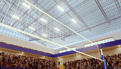 Volleyball stadium. Render 3D. Illustration.