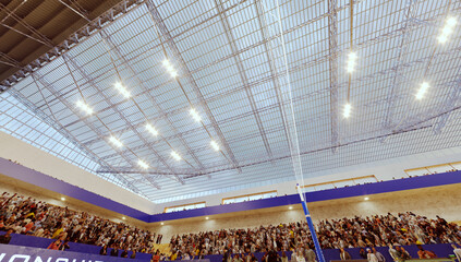 Volleyball stadium. Render 3D. Illustration.