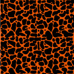 Leopard pattern red and orange hand drawn