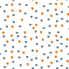 Cosy hearts seamless vector pattern