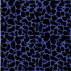Blue pattern with leopard cheetah print hand drawn