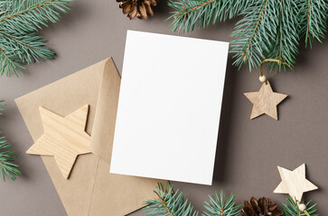 Christmas greeting card, invitation or flyer mockup