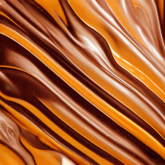 Swirling melted caramel chocolate background. illustration