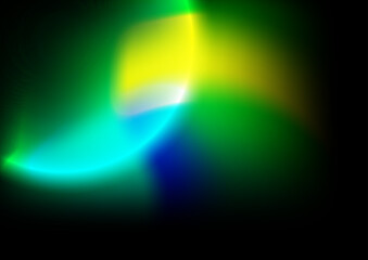 Blurred background with green yellow blue aurora gradient color
