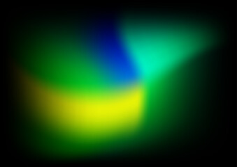 Blurred background with green yellow blue aurora gradient color