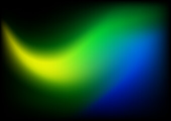 Blurred background with green yellow blue aurora gradient color