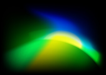 Blurred background with green yellow blue aurora gradient color