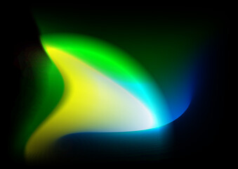 Blurred background with green yellow blue aurora gradient color
