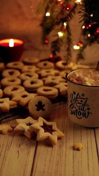 christmas cookies and cup of coffee