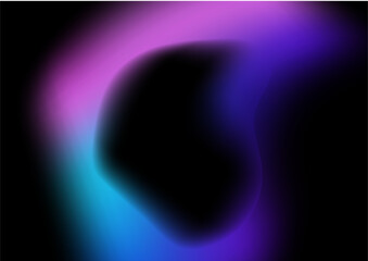 Abstract blurred hologram gradient background with blue pink purple gradient aurora texture. Abstract technology liquid wavy shapes futuristic banner. Glowing vector with aurora